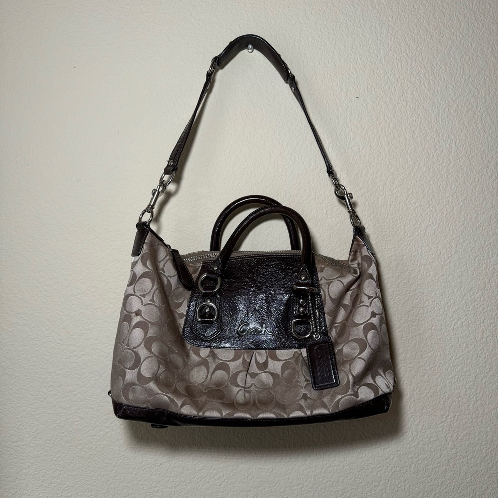 VTG Coach Ashley Signature Sateen Satchel Hand Shoulder Bag Purse F15443